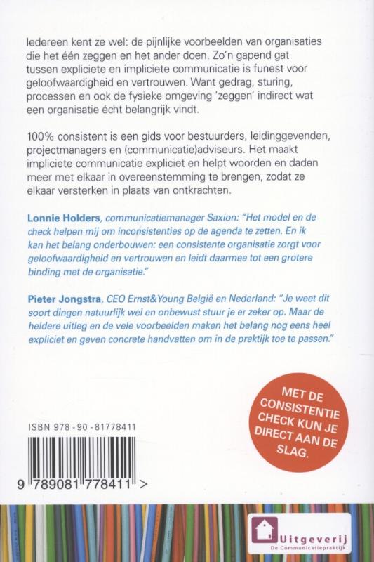 Achterkant van 100% consistent