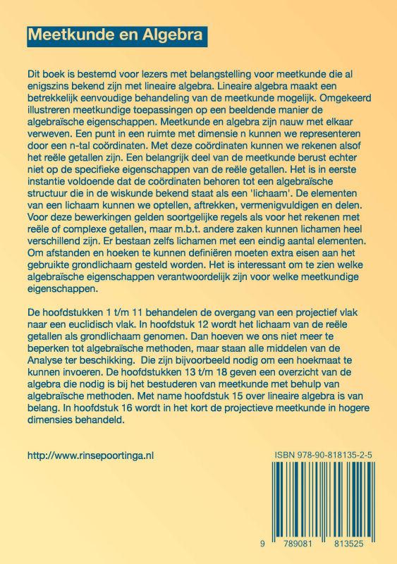 Achterkant van Meetkunde en Algebra