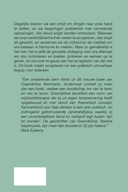 Achterkant van De kunst van accepteren