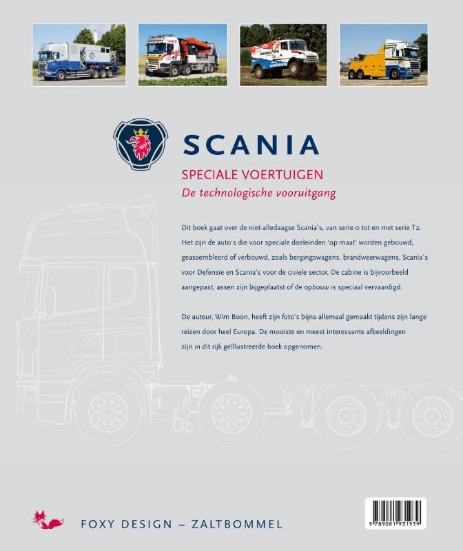 Achterkant van Scania speciale voertuigen