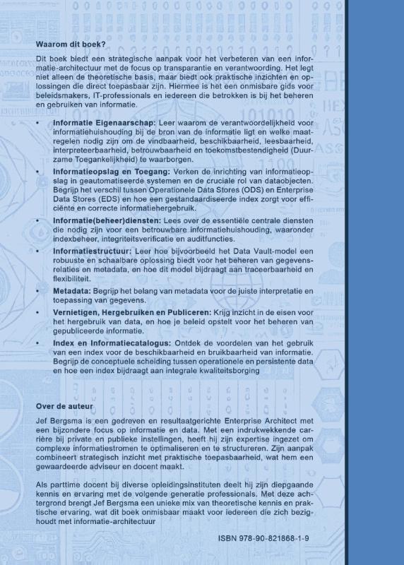 Achterkant van Moderne Informatie-architectuur