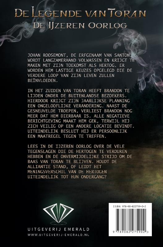 Achterkant van De Legende van Toran
