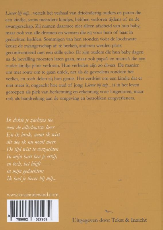Achterkant van Liever bij mij...