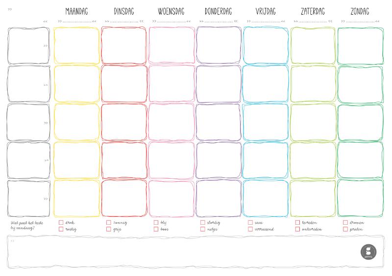 Achterkant van Weekplanner notitieblok