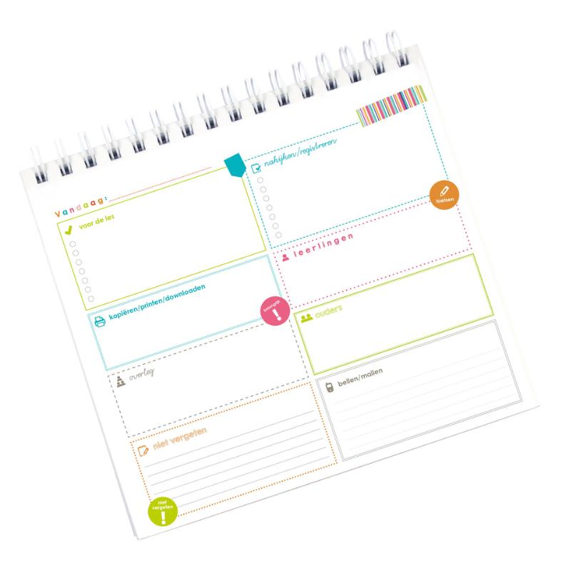 Achterkant van De schooldag planner
