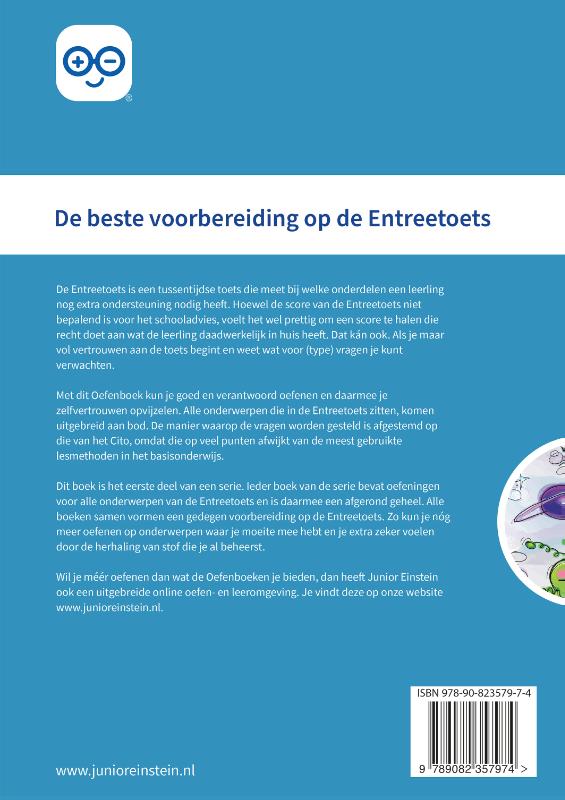 Achterkant van Opgaven voor rekenen en taal