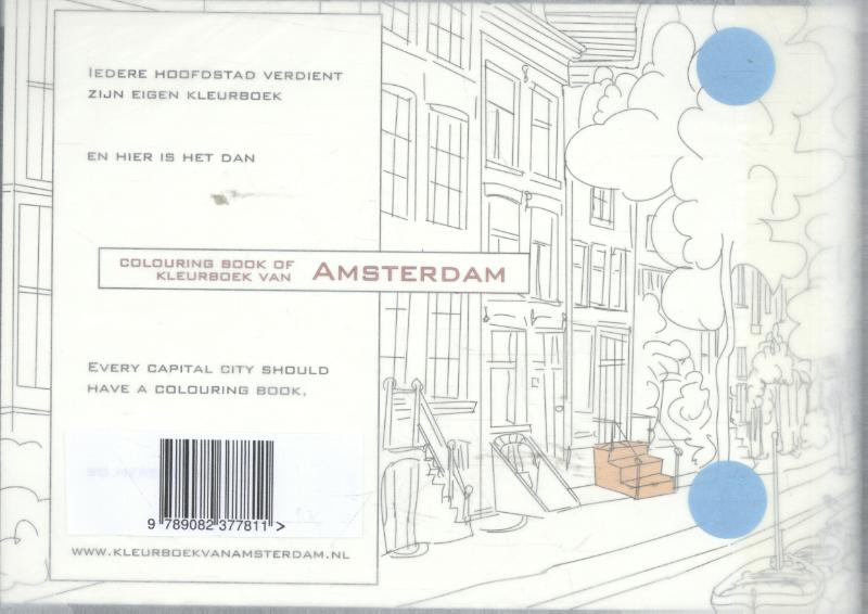Achterkant van Kleurboek van Amsterdam colouring book