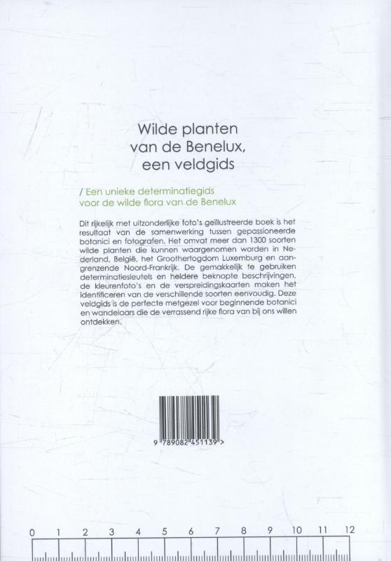 Achterkant van Wilde planten van de Benelux, een veldgids