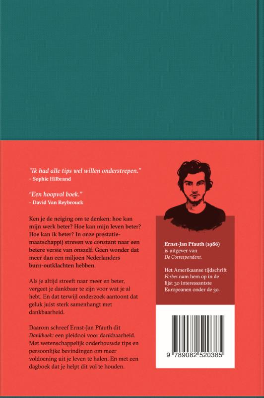 Achterkant van Dankboek