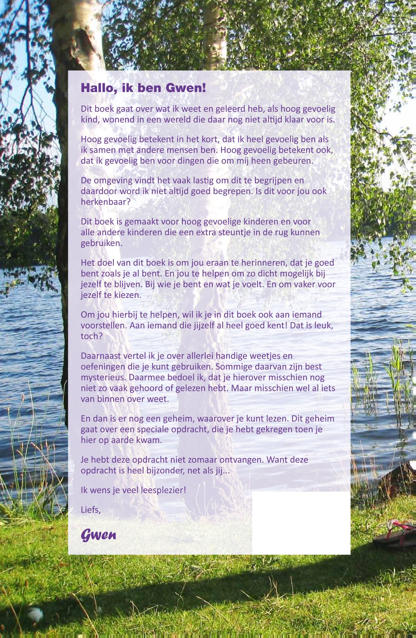 Achterkant van Hallo, ik ben Gwen