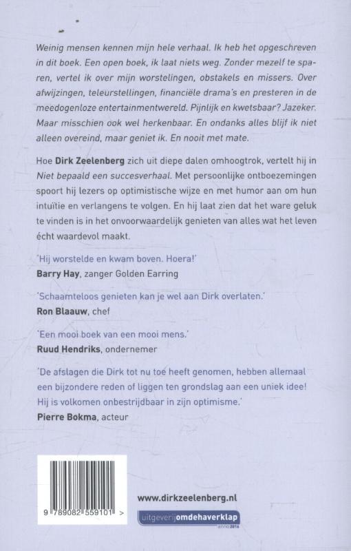 Achterkant van Niet bepaald een succesverhaal