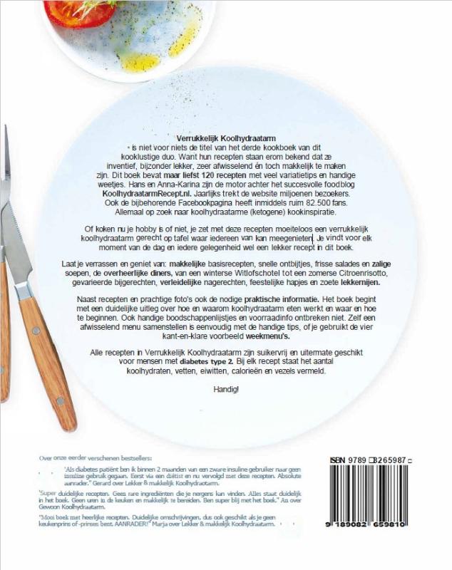 Achterkant van Verrukkelijk Koolhydraatarm