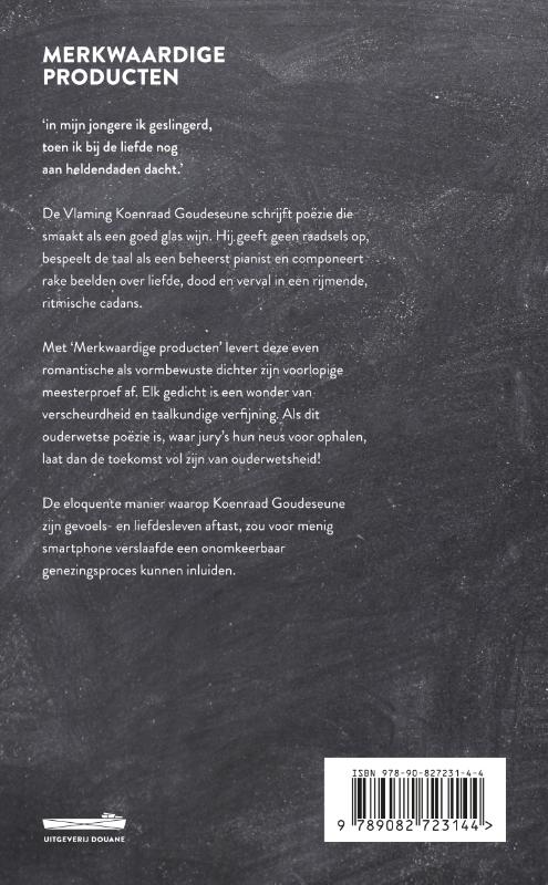 Achterkant van Merkwaardige producten