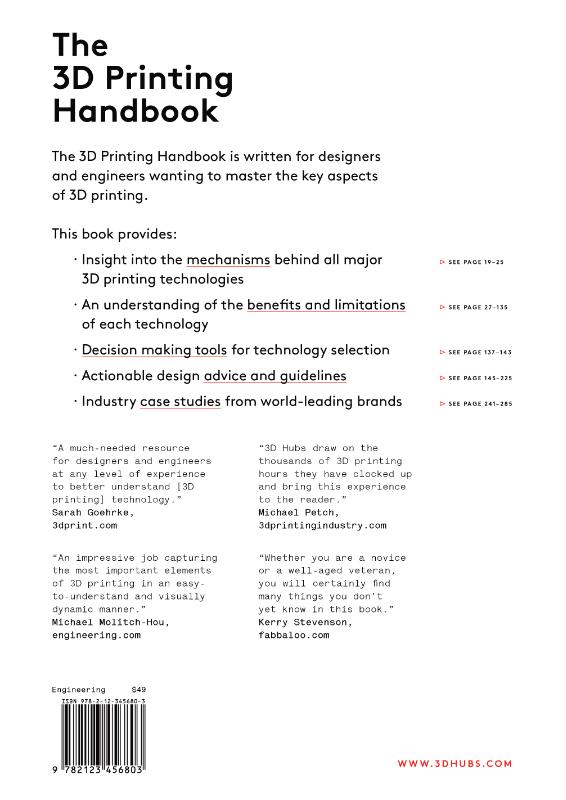 Achterkant van The 3D Printing Handbook