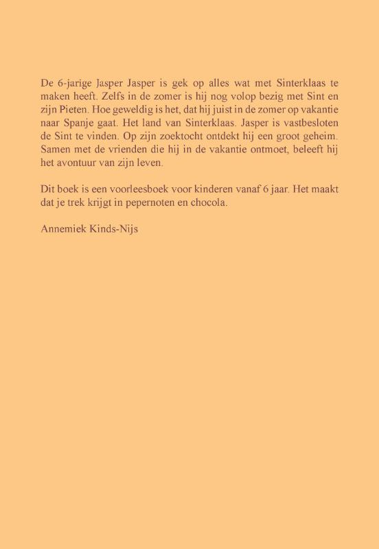 Achterkant van Jasper en het geheim van Sinterklaas