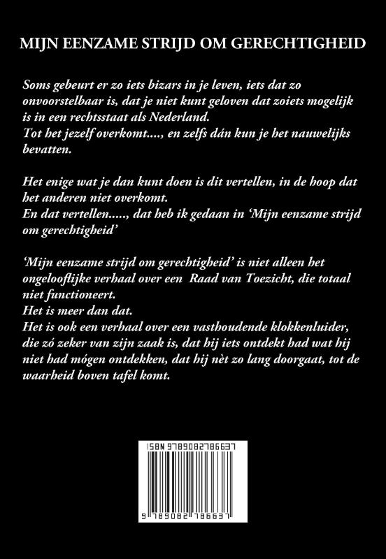 Achterkant van Mijn eenzame strijd om gerechtigheid