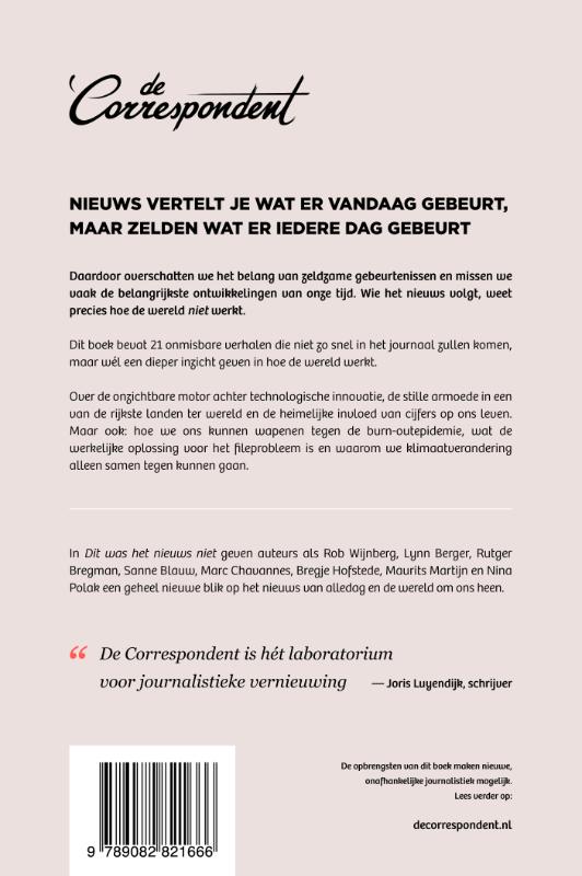 Achterkant van Dit was het nieuws niet
