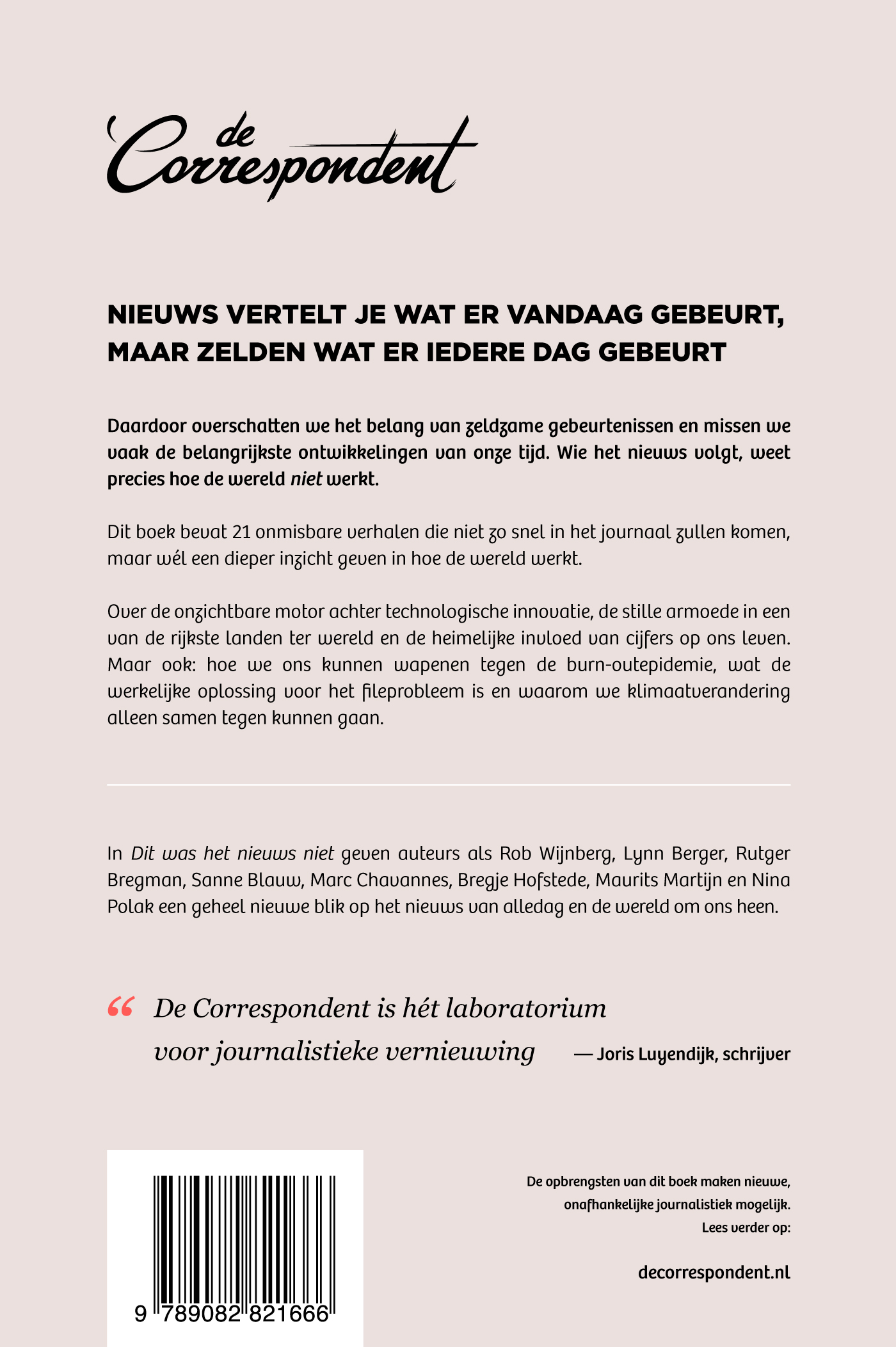 Achterkant van Dit was het nieuws niet