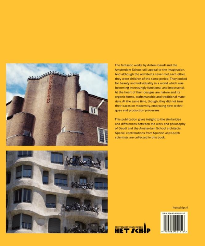 Achterkant van Gaudí and the Amsterdam School
