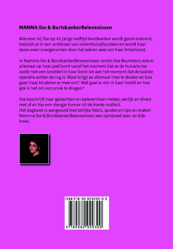 Achterkant van MAMMA Ilse & BorstkankerBelevenissen