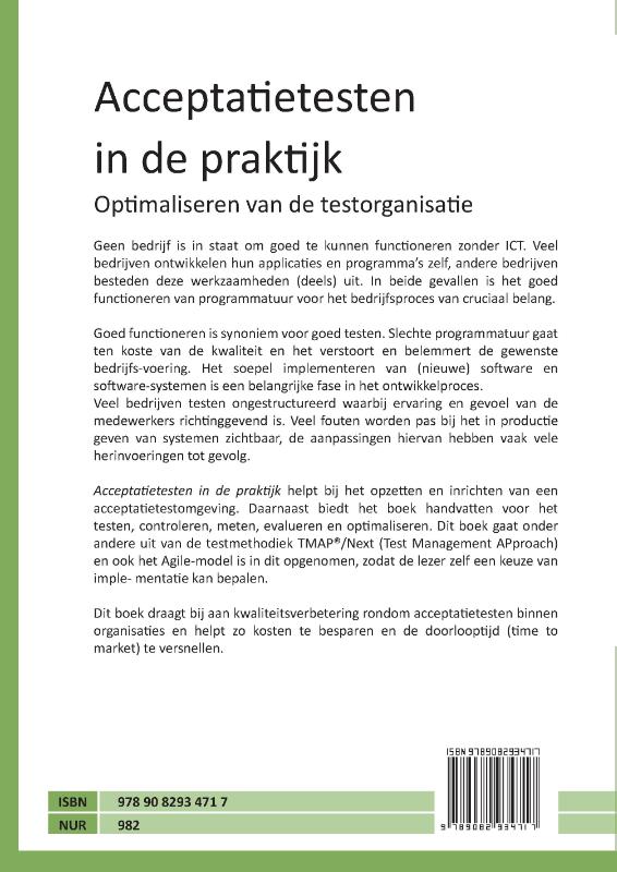 Achterkant van Acceptatietesten in de praktijk