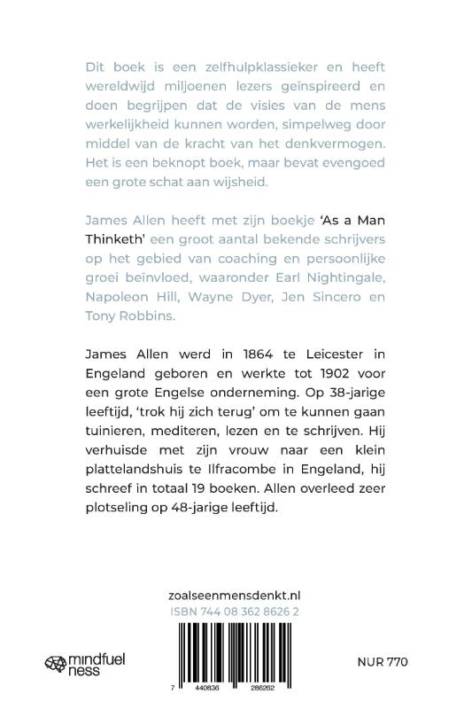 Achterkant van Zoals een mens denkt