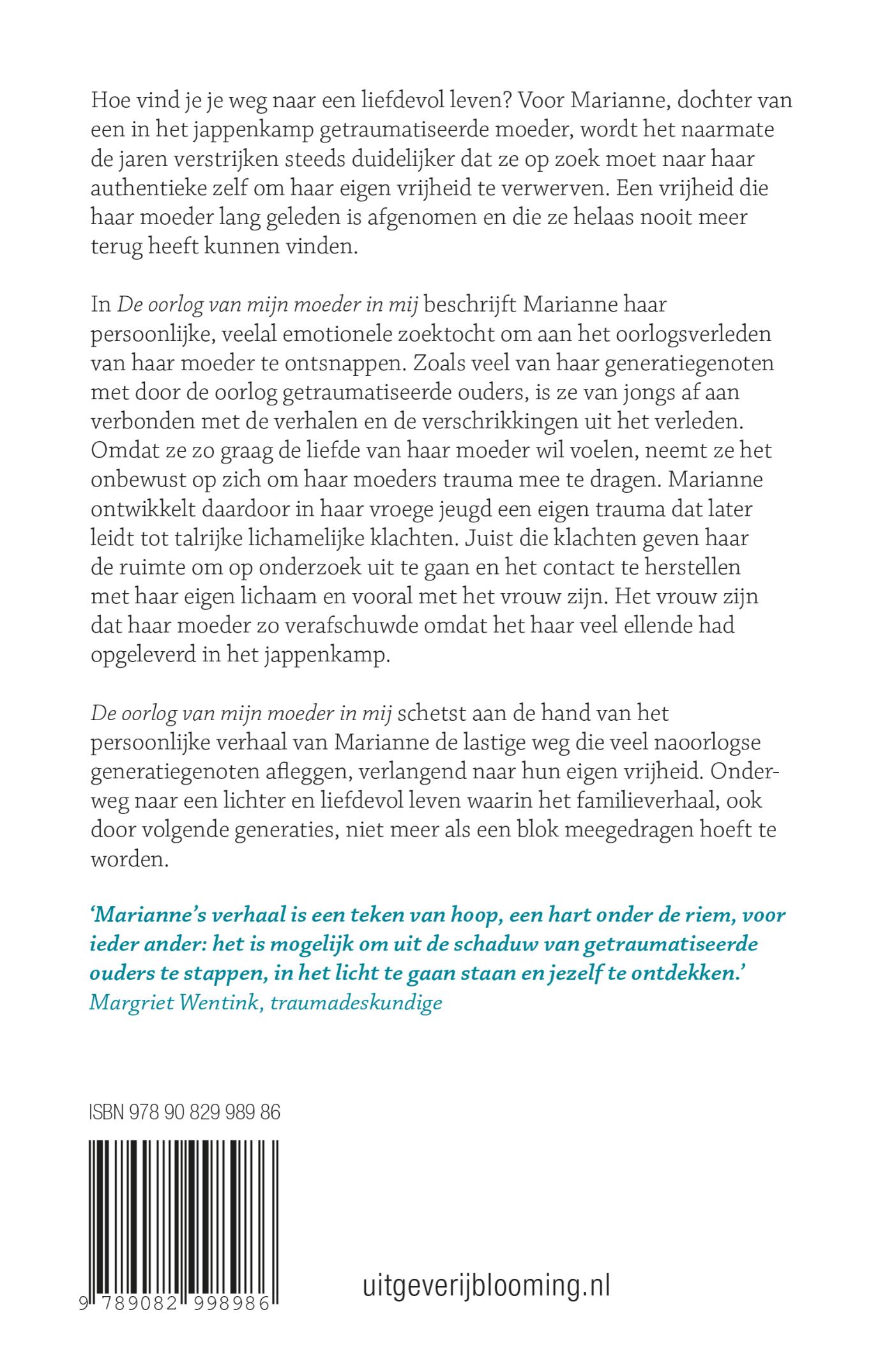 Achterkant van De oorlog van mijn moeder in mij