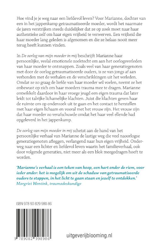 Achterkant van De oorlog van mijn moeder in mij
