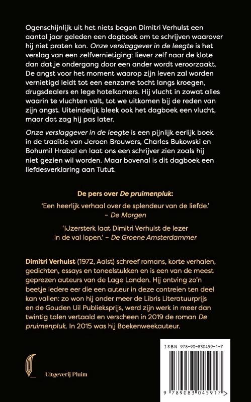 Achterkant van Onze verslaggever in de leegte