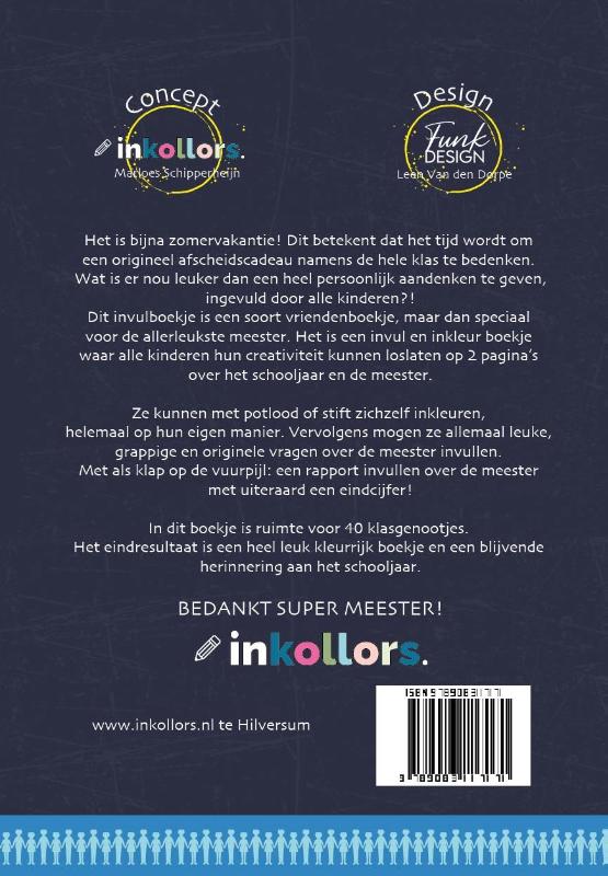 Achterkant van Bedankt boekje meester