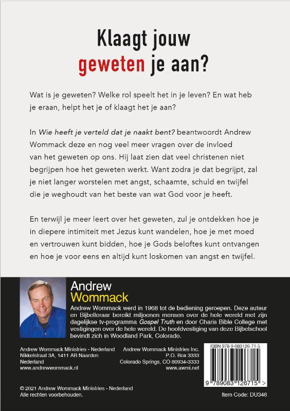 Achterkant van Wie heeft je verteld dat je naakt bent?