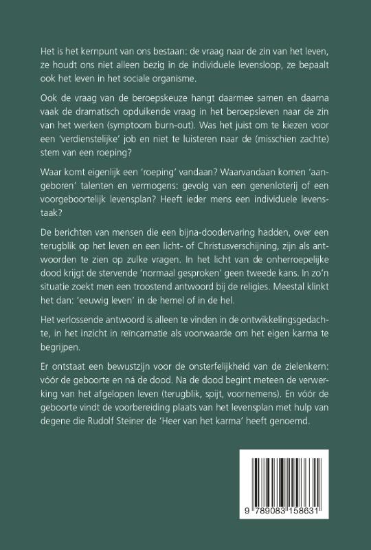 Achterkant van Reïncarnatie en karma