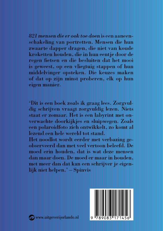 Achterkant van 821 mensen die er ook toe doen