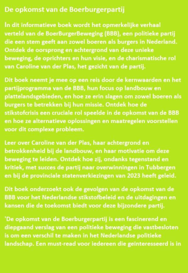 Achterkant van De opkomst van de BoerBurgerBeweging