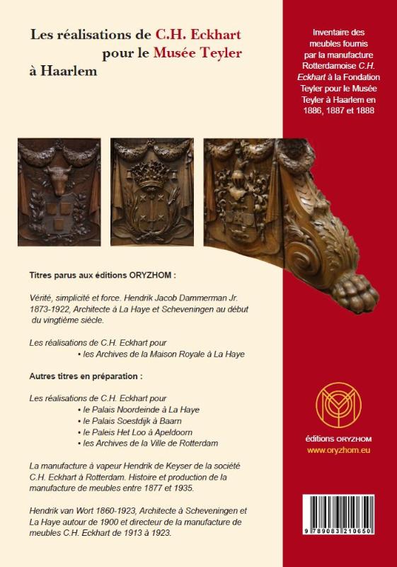 Achterkant van Les réalisations de C.H. Eckhart pour le Musée Teyler à Haarlem