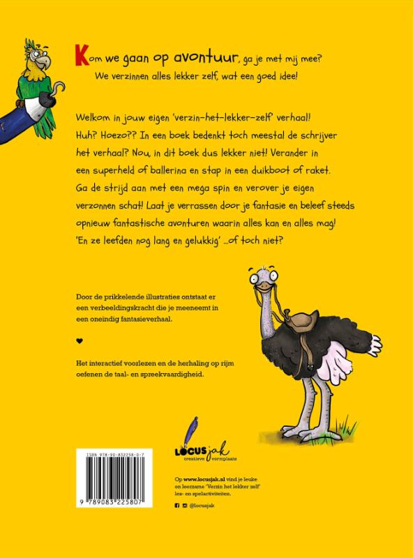 Achterkant van Verzin het lekker zelf verhaal