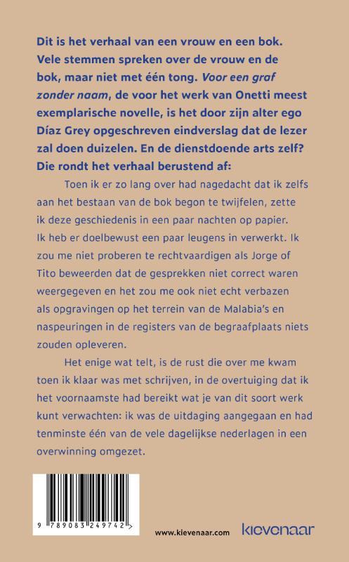 Achterkant van Voor een graf zonder naam
