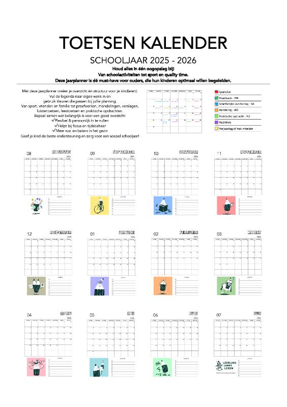 Achterkant van Toetsenkalender