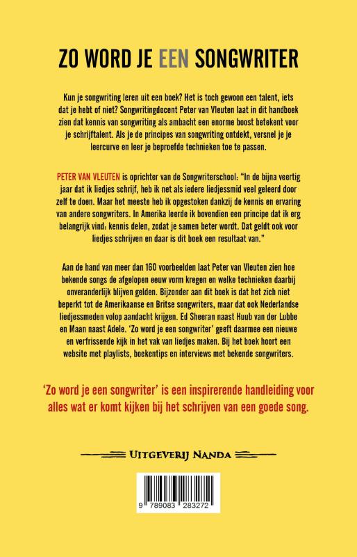 Achterkant van Zo word je een songwriter