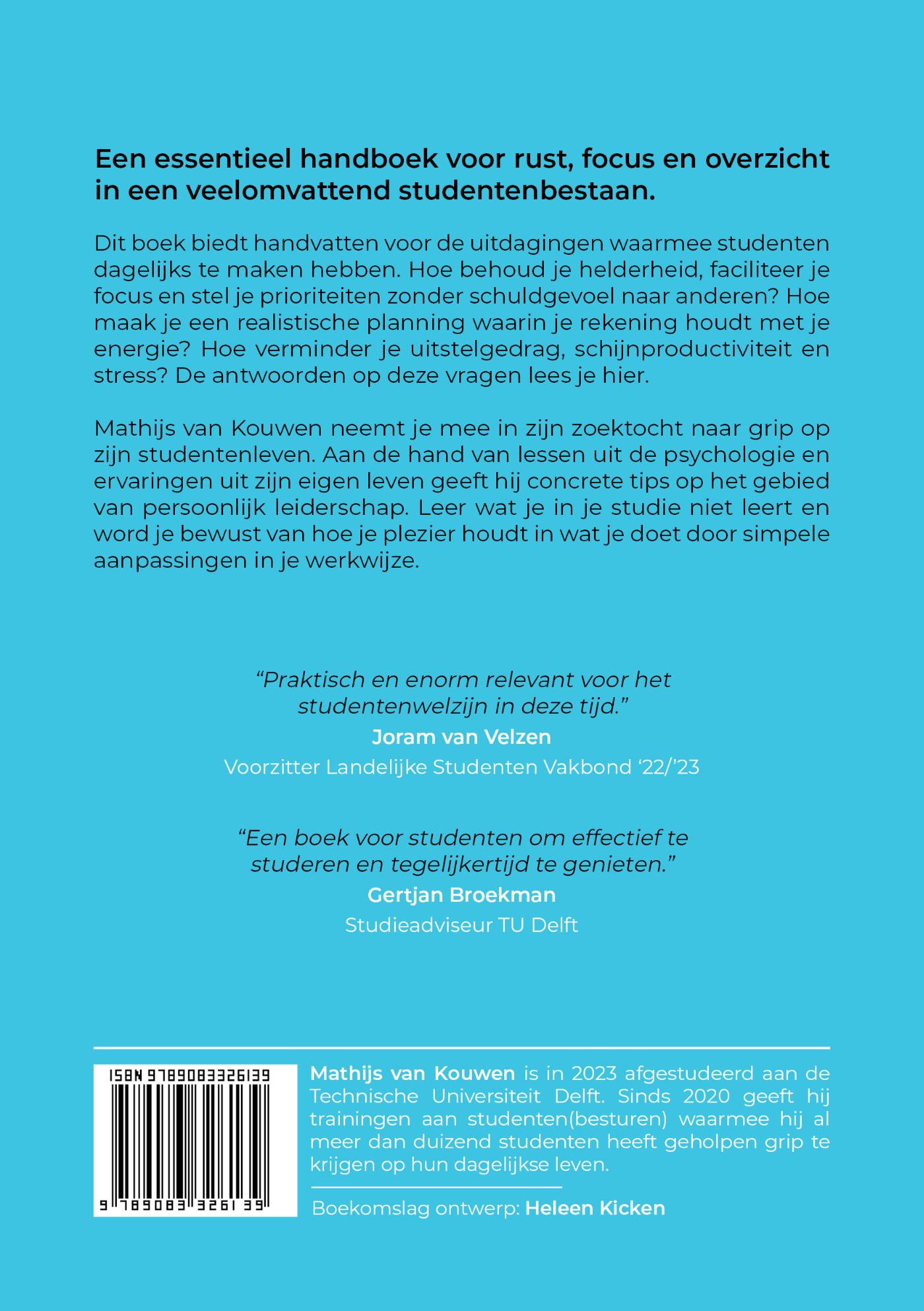 Achterkant van Studeren is combineren