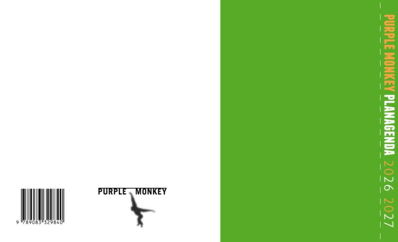 Achterkant van Purple Monkey planagenda 2026-2027