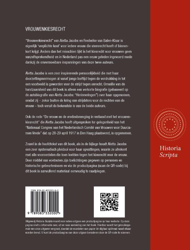 Achterkant van Vrouwenkiesrecht
