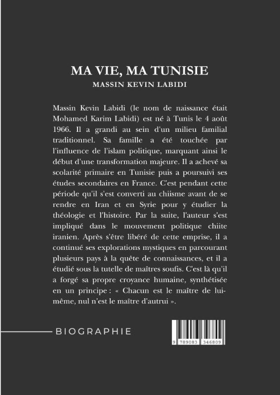 Achterkant van Ma vie, ma Tunisie
