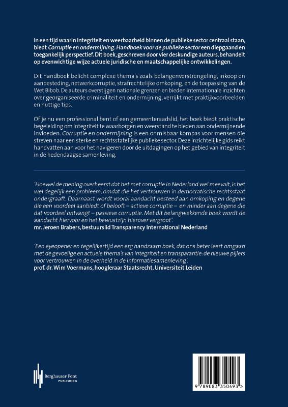 Achterkant van Corruptie en ondermijning