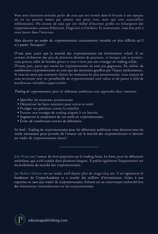 Achterkant van Trading de cryptomonnaies pour les débutants ambitieux