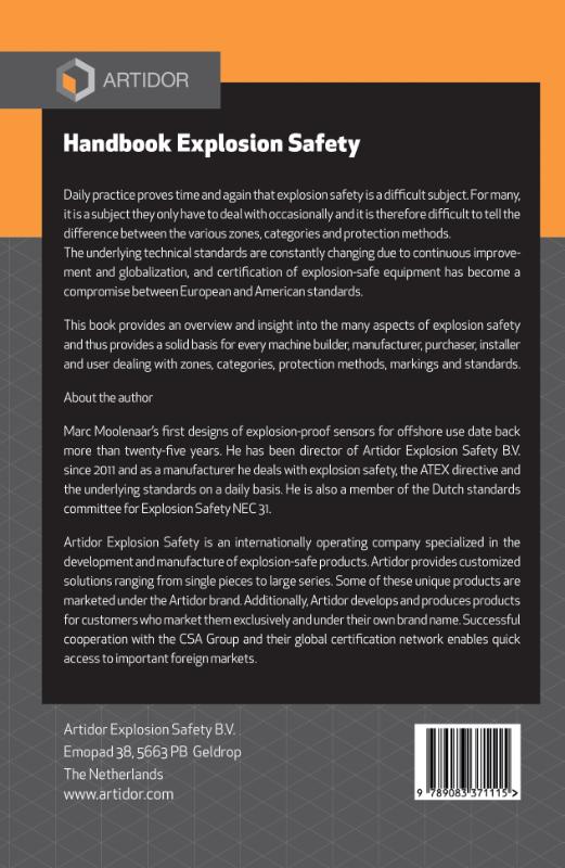 Achterkant van Handbook Explosion Safety