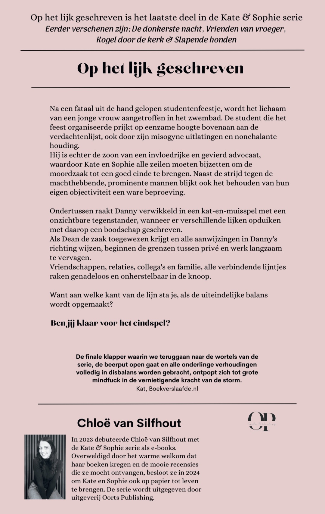 Achterkant van Op het lijk geschreven