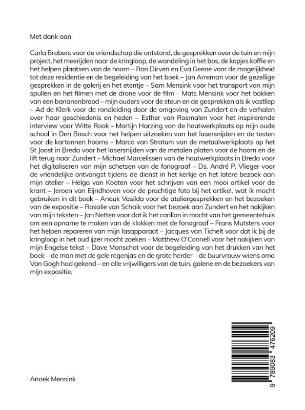 Achterkant van Een symfonie in blauw en geel