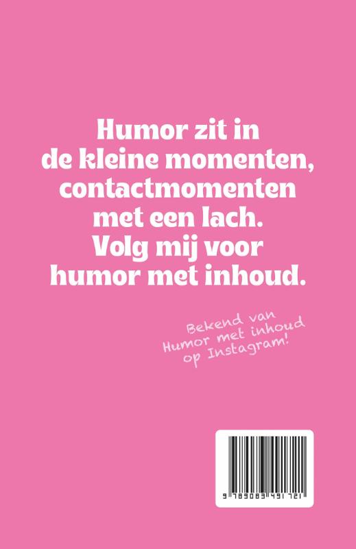 Achterkant van Volg mij voor humor met inhoud