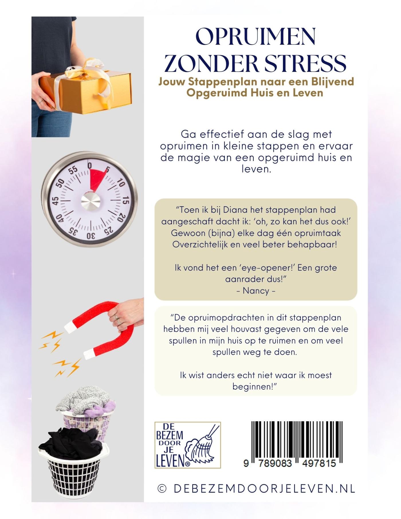 Achterkant van Opruimen zonder Stress